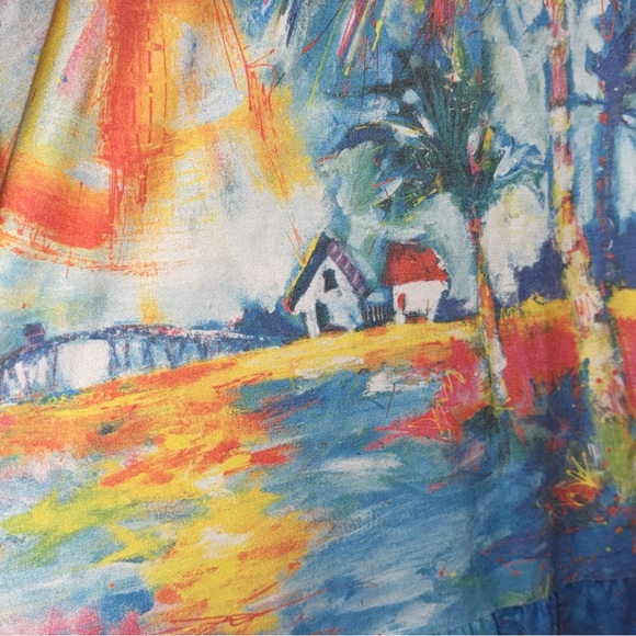 Leoma Lovegrove Tropical Painterly Print Tunic Top in Multicolor Size 3X - Picture 10 of 12